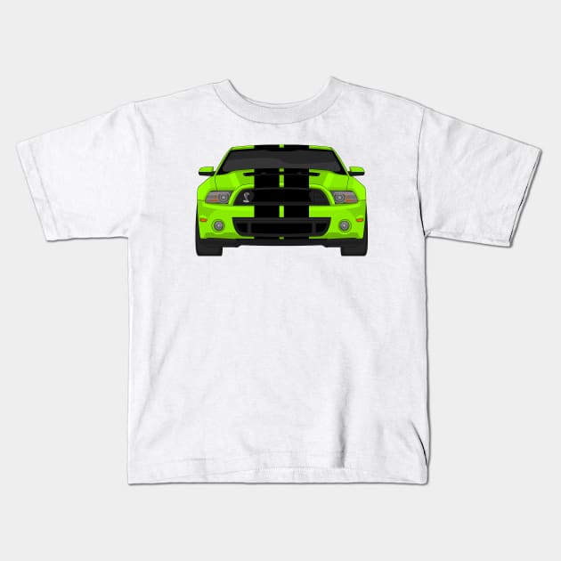 MUSTANG SHELBY GT500 LIME Kids T-Shirt by VENZ0LIC